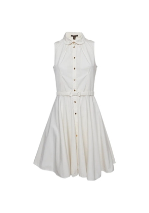 Louis Vuitton Pre-Owned bow-belt sleeveless mini dress - White