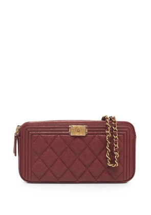 CHANEL Pre-Owned 2018-2019 Boy Caviar-leather quilted mini bag - Red