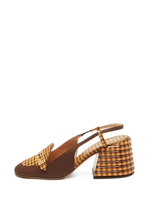 Fendi Pre-Owned Promenade gingham slingback pumps - Brown