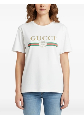 Gucci Pre-Owned logo-print cotton T-shirt - White
