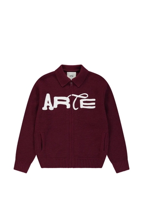Arte Antwerp logo-embroidered zip-up cardigan