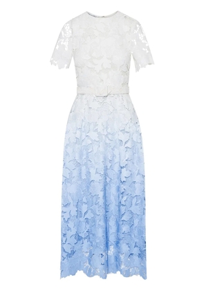 Oscar de la Renta Ombré Peony guipure blouse - Blue