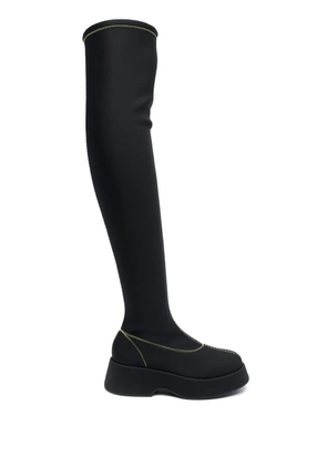 GANNI Retro Flatform above-knee boots - Black