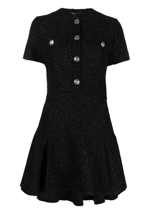 Maje flared tweed minidress - Black