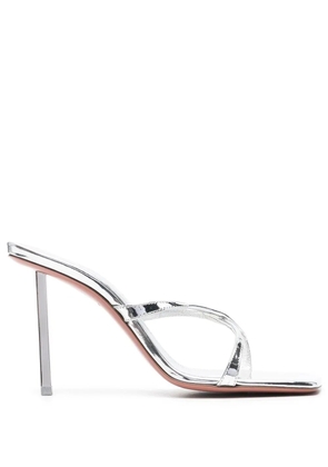 Amina Muaddi metallic high-heel sandals - Silver