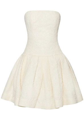 Oscar de la Renta floral-embroidery sleeveless minidress - White