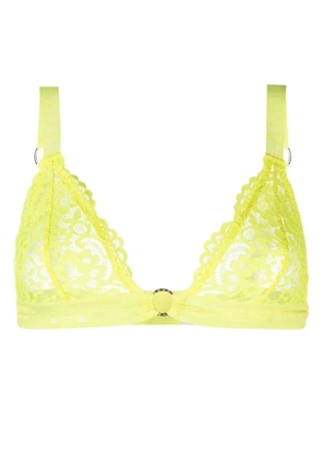 Stella McCartney floral-lace ring-hardware bra - Yellow