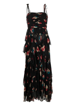 Ulla Johnson Aveline printed ruffled silk dress - Black