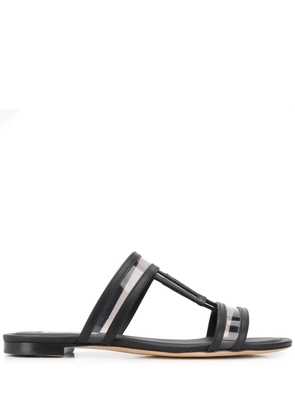 Tod's flat leather sandals - Black
