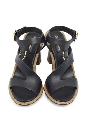 Ferragamo Pre-Owned Gancini motif buckle-strap sandals - Black