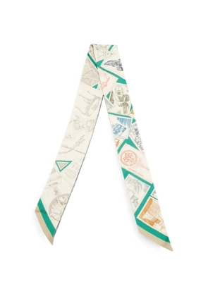 Hermès Pre-Owned Le Philatéliste du Faubourg Twilly scarf - White