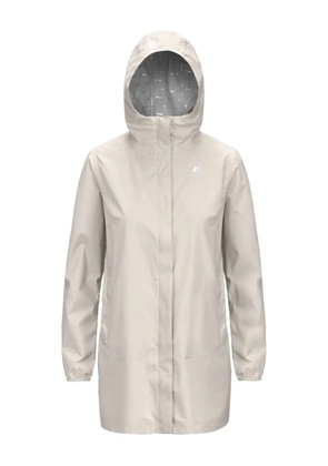 K-Way hooded logo-print jacket - White