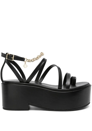 Maje chain-embellished platform sandals - Black