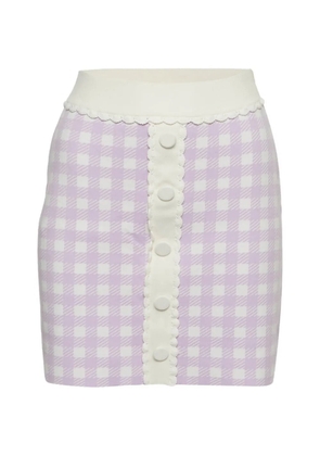 Maje gingham-knit mini skirt - Purple