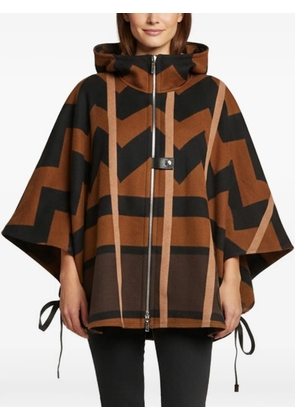 Louis Vuitton Pre-Owned wool geometric-print hooded cape - Brown
