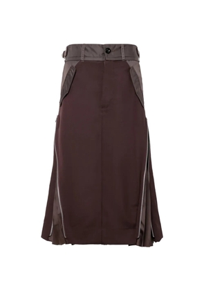 sacai high-waisted skirt - Brown