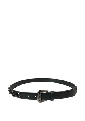 Dolce & Gabbana crystal-embellished engraved-buckle belt - Black