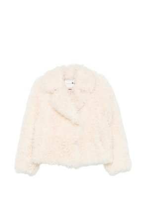 Manzoni 24 curly-shearling notch-lapel coat - Neutrals