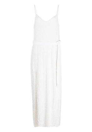 Retrofete Rebecca sequinned belted gown - White