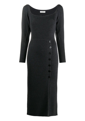SANDRO buttoned ribbed knit dress - Grey