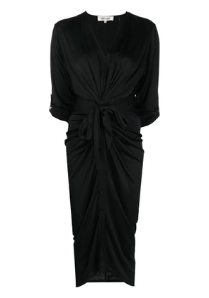 DVF Diane von Furstenberg draped V-neck midi dress - Black