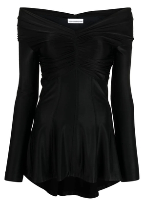 Rabanne ruched off-shoulder flared top - Black