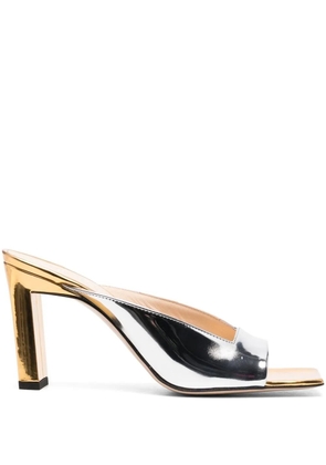 Wandler peep-toe metallic mules - Silver