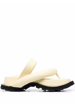 Jil Sander padded leather sandals - Yellow