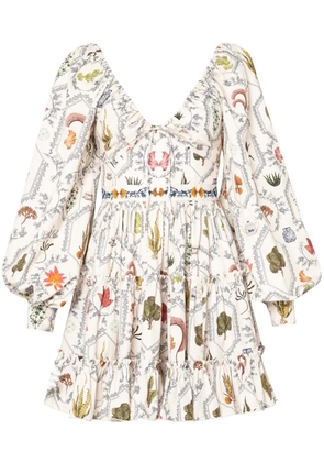 Agua By Agua Bendita Honor floral-embroidered minidress - White
