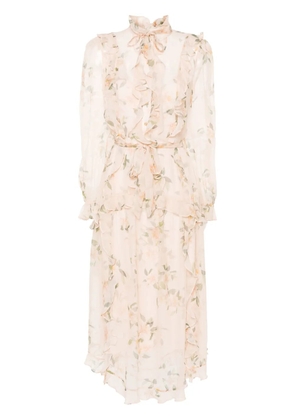 ZIMMERMANN Natura ruffled midi dress - Pink