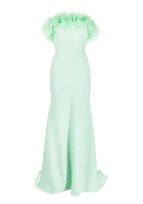 Jenny Packham Mabel feather-trim gown - Green