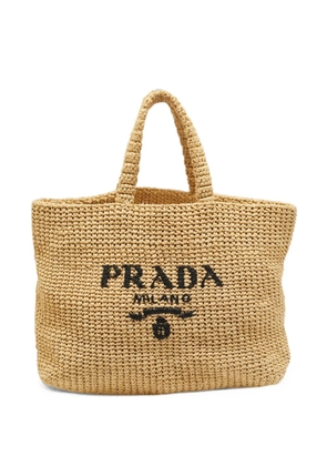 Prada Pre-Owned raffia tote bag - Neutrals
