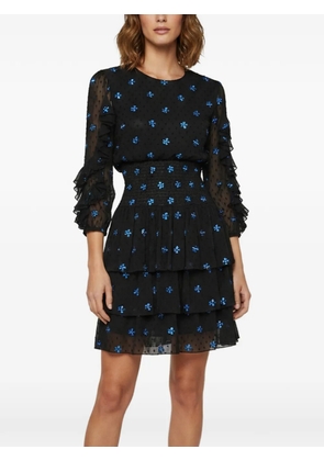 Maje Rocko dwiss-dot tiered mini dress - Black