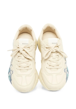 Gucci Pre-Owned Rhyton wave-print sneakers - Neutrals