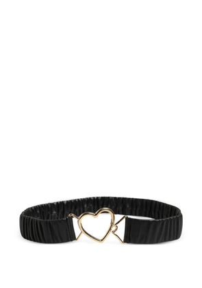 Dolce & Gabbana heart-buckle ruched belt - Black
