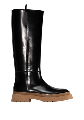 Brunello Cucinelli knee-high lug-sole leather boots - Black