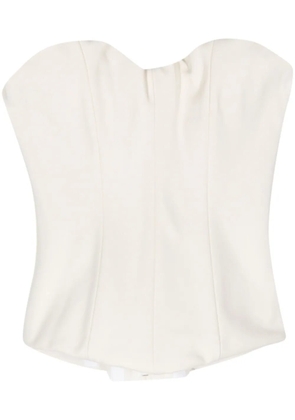 Victoria Beckham textured strapless top - White