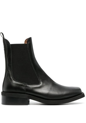 GANNI leather Chelsea boots - 099 - BLACK