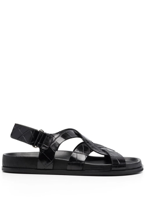 TOTEME crocodile-embossed slingback sandals - Black