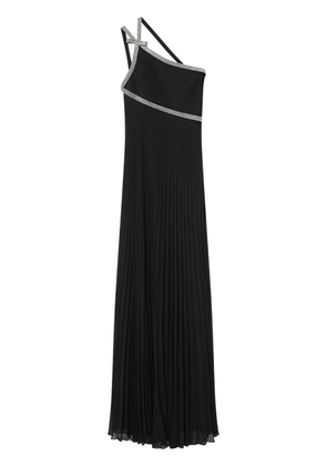 Versace one-shoulder crystal-embellished gown - Black