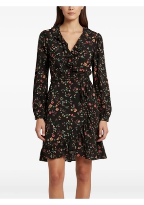 Maje floral-print mini dress - Black