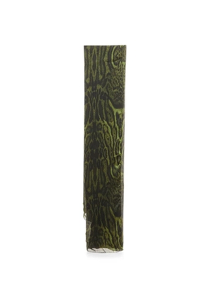 Roberto Cavalli Vintage snakeskin-print silk scarf - Green