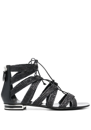 Casadei Spartan woven gladiator sandals - Black