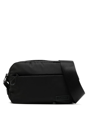 GANNI Festival logo-patch crossbody bag - Black