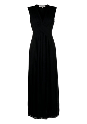 DVF Diane von Furstenberg Marika gathered V-neck maxi dress - Black