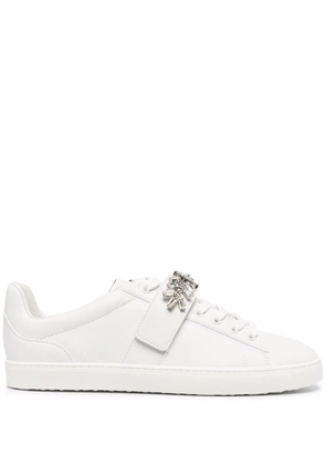 Stuart Weitzman crystal-embellished low-top sneakers - White