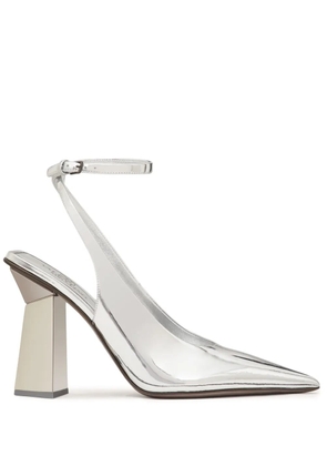 Valentino Garavani One stud hyper pumps in mirror-effect calfskin 105mm - Silver