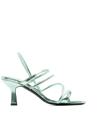 SANDRO strappy square-toe sandals - Green