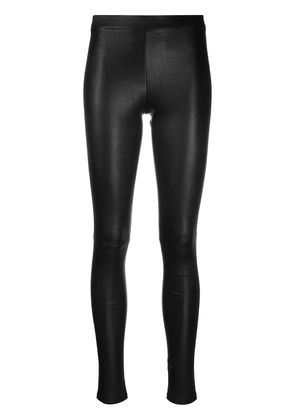 Theory low-waist skinny lambskin trousers - Black