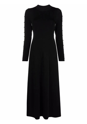 SANDRO Silvia button-sleeve long dress - Black